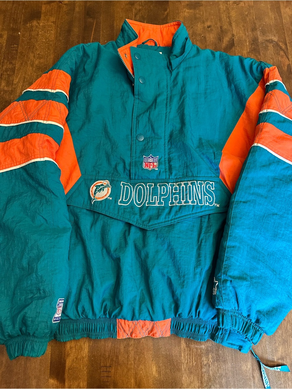 Vintage 1990s NFL Miami Dolphins Pro Line half-zip pullover Starter Jacket L